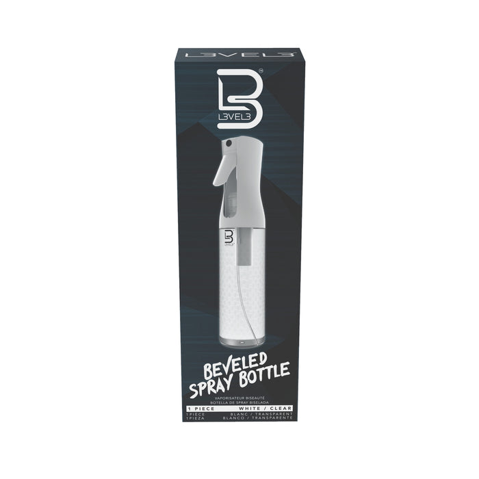 L3VEL3 Beveled Spray Bottle - White Clear 10.14 oz Model #L3-LSB003-C, UPC: 850016995025
