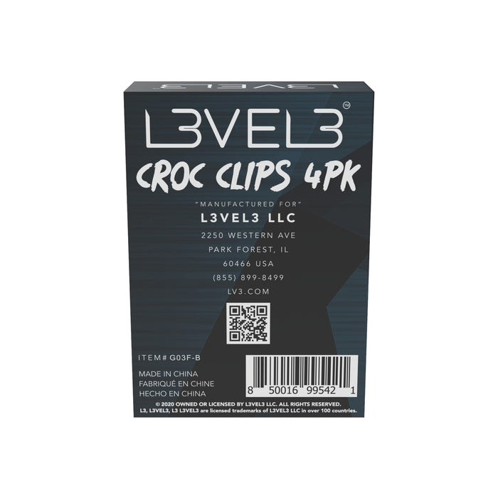 L3VEL3 Hair Croc Clips - 4 Pack Model #L3-G03F-B-4PC, UPC: 850016995421