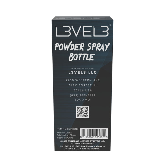L3VEL3 Powder Spray Bottle Model #L3-PSB1001B, UPC: 850016995599