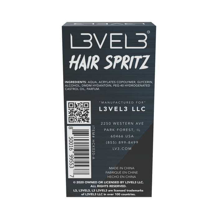 L3VEL3 Hair Holding Spritz Spray Model #HCK020-A, UPC: 850016995537