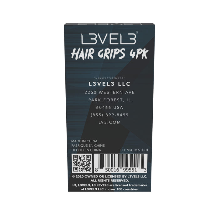L3VEL3 Hair Holding Grips Model #L3-MS020-4PK, UPC: 850016995513