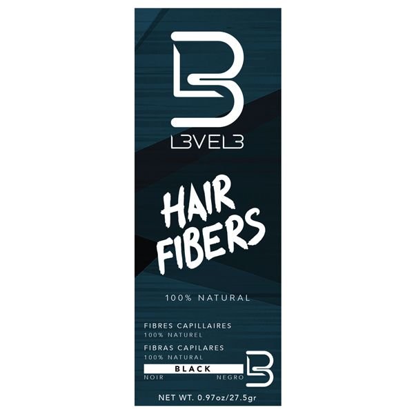 L3VEL3 Black Hair Fibers 27.5g Model #L3-HC0275-BLK, UPC: 850016995469