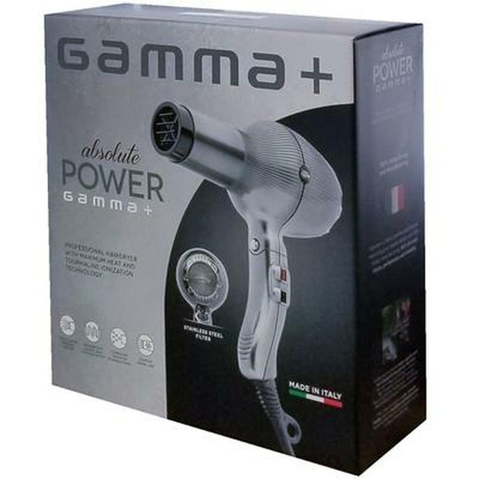 GAMMA+ Absolute Power Tourmaline Ionic Professional Hair Dryer, Silver Model #GPAPS, UPC: 852395008878