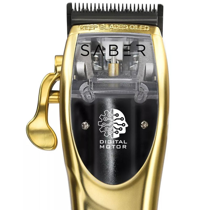 STYLECRAFT Saber Professional High-Torque Digital Brushless Motor Modular Cordless Gold Hair Clipper Model #ZZ-SC605G, UPC: 850022298905