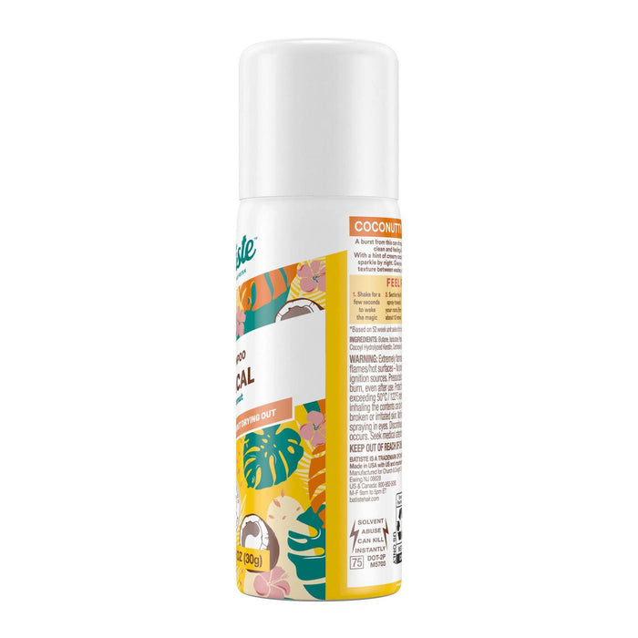 BATISTE Dry Shampoo - Tropical Fragrance - Mini - 1.6 fl. oz. Model #BT-87084, UPC: 5010724527535