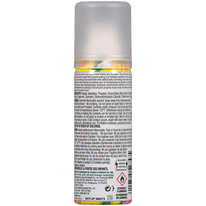 BATISTE Dry Shampoo - Tropical Fragrance - Mini - 1.6 fl. oz. Model #BT-87084, UPC: 5010724527535