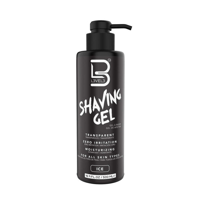 L3VEL3 Transparent Shaving Gel - 500 ml. Model #SHAV-AQUA-500ML, UPC: 850018251143