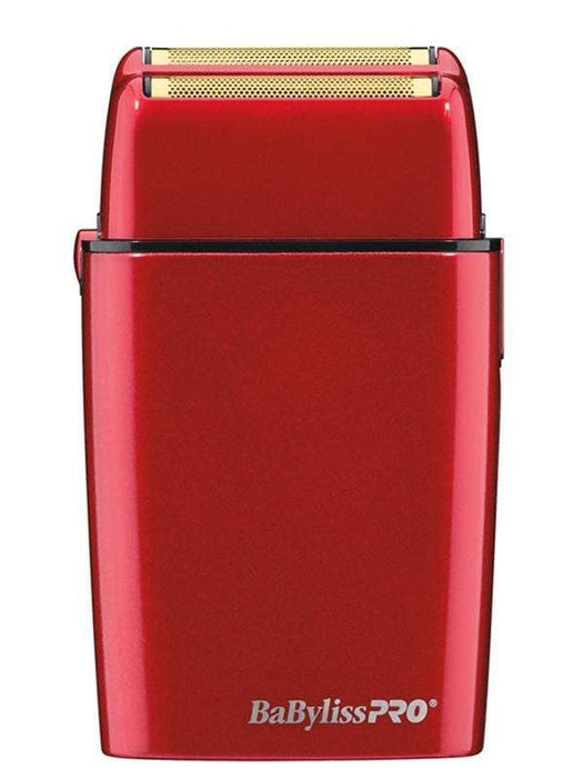 BABYLISS PRO FOILFX02 Cordless Metal Red Double Foil Shaver 110-220 Volts Model #FXFS2R, UPC: 074108428417