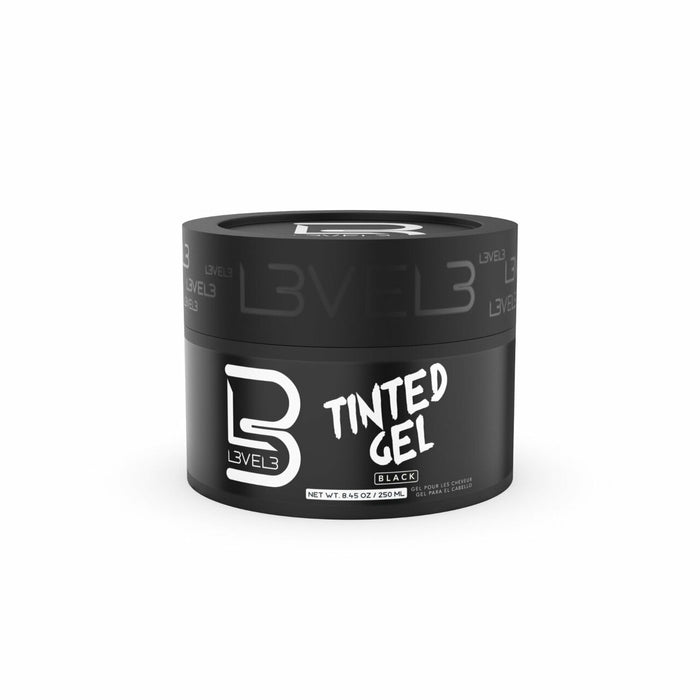 L3VEL3 Tinted Hair Gel - Black Color Model #TINTED-BLACK-250ML, UPC: 850018251402