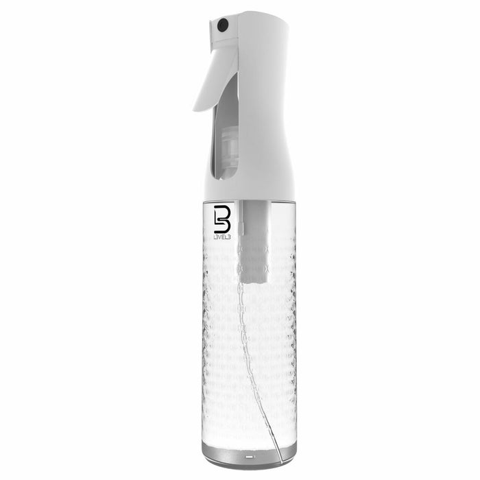 L3VEL3 Beveled Spray Bottle - White Clear 10.14 oz Model #L3-LSB003-C, UPC: 850016995025