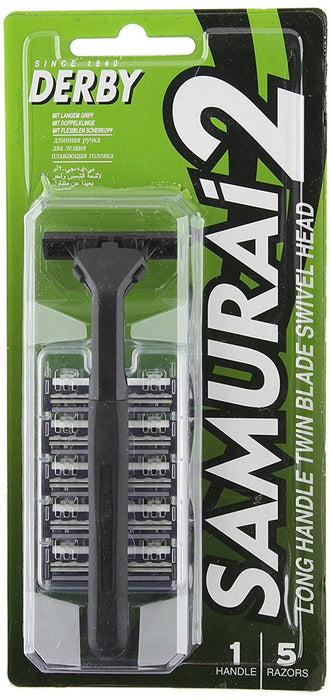 DERBY Samurai 2 Twin Blade, Non-Disposable Razor, 8 Ounce Model #DE-D110, UPC: 8690885200163