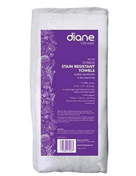 DIANE Salon Elem Towel #25148 White 12 Pack Model #DI-25148, UPC: 023508251484