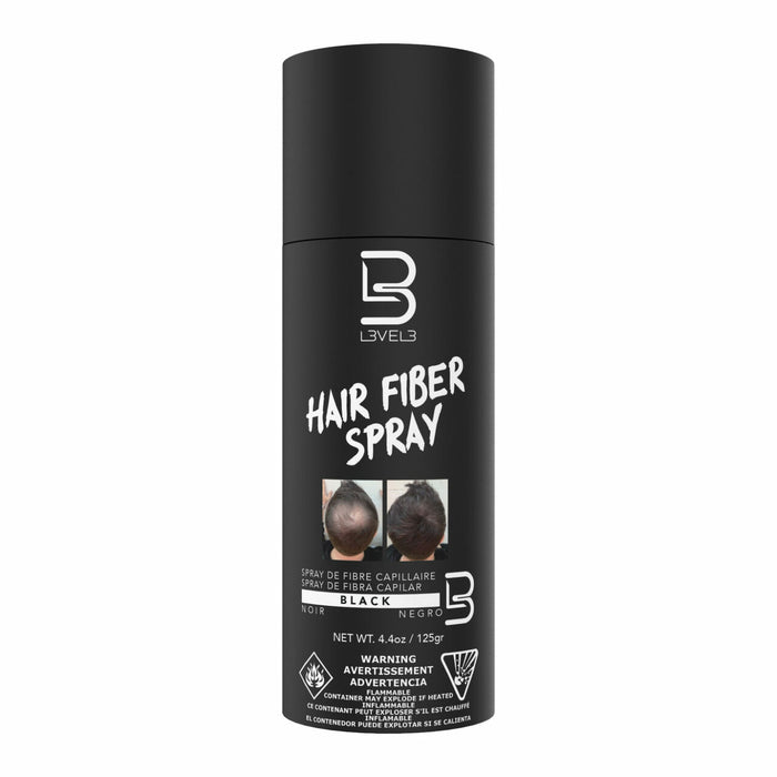 L3VEL3 Black Hair Fiber Spray Model #L3-HCK010-2, UPC: 850016995506