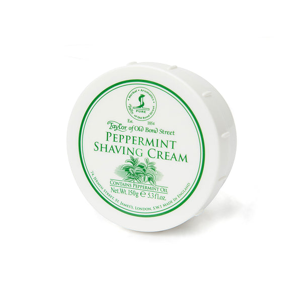 TAYLOR OF OLD BOND STREET Peppermint Shaving Cream Bowl 150g Model #YT-01018, UPC: 696770010181