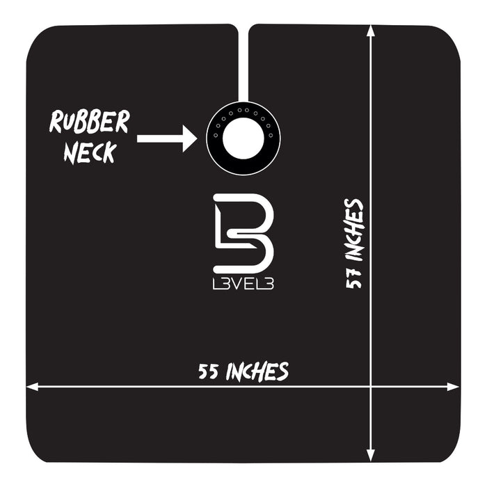 L3VEL3 Professional Rubber Neck Cutting Cape - Black Model #L3-BEC005B, UPC: 850018251495