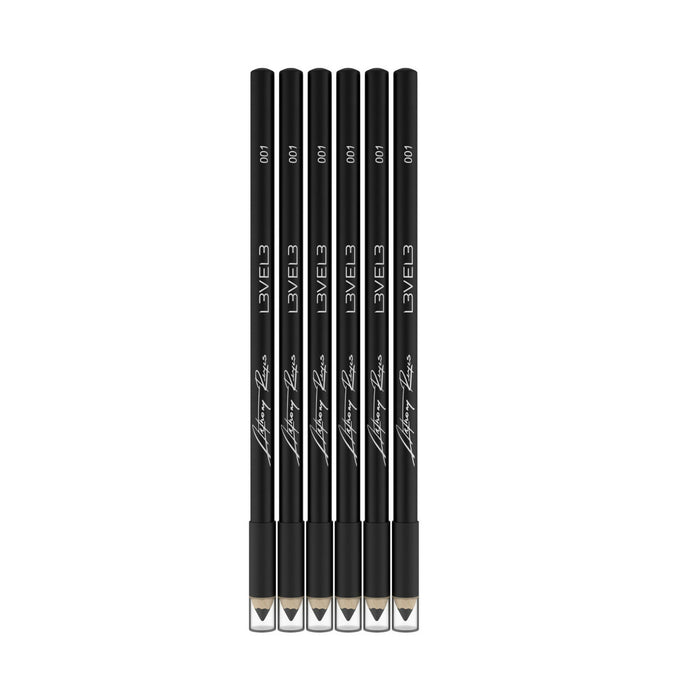 L3VEL3 Liner Pencils - 6 Pc - Black Color Model #L3-EP1002BL-6PK, UPC: 850016995803