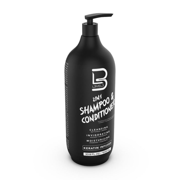L3VEL3 2 In 1 Shampoo & Conditioner Model #SHAM-COND-1000ML, UPC: 850018251327