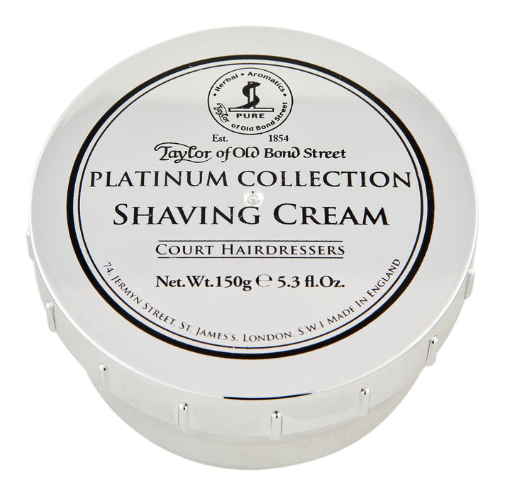TAYLOR OF OLD BOND STREET Street Platinum Collection Shaving Cream 150 g. Model #YT-01000, UPC: 696770010006