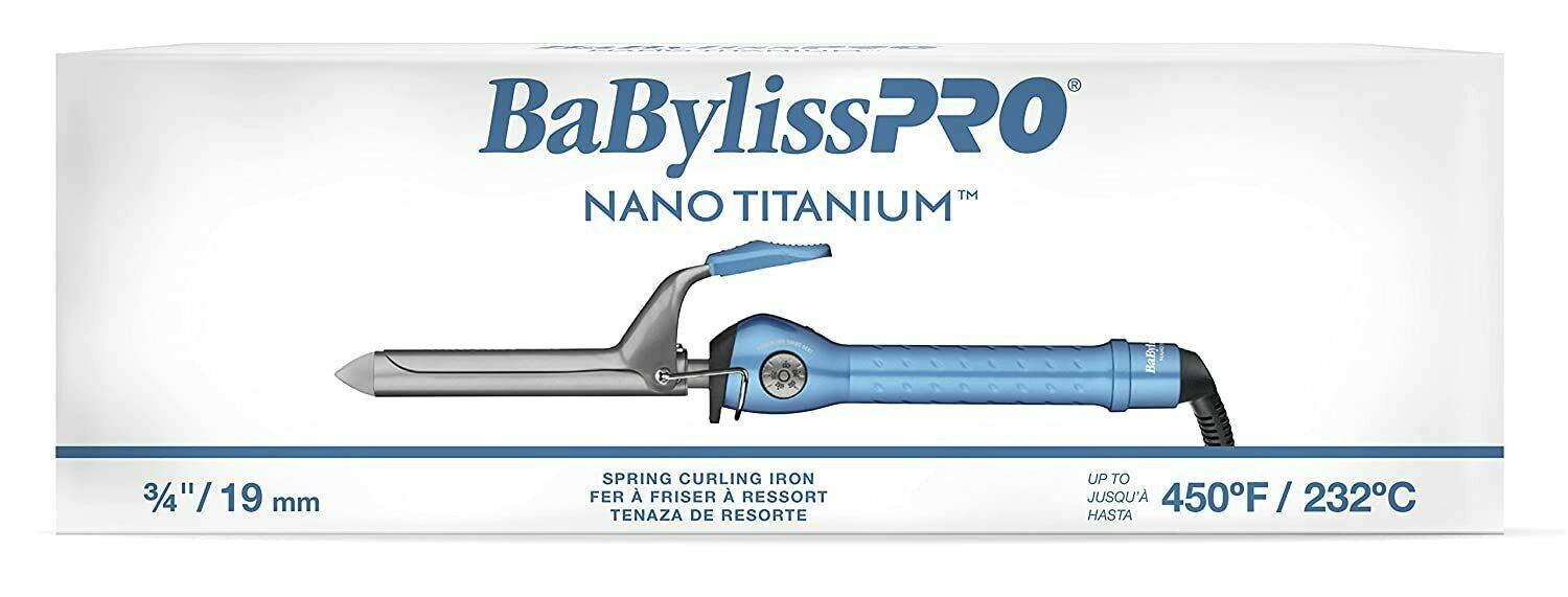 BaByliss PRO Nano Titanium ¾" Spring Curling Iron Model #BB-BNT75S, UPC: 074108237828