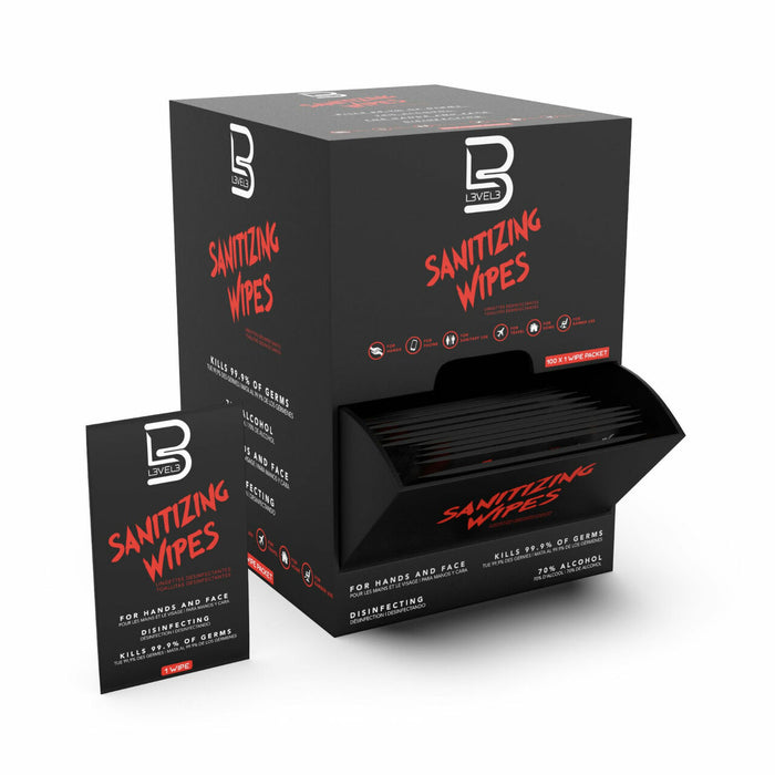 L3VEL3 Sanitizing Wipes - Box Of 100 Model #SANIT-WIPES-100PC, UPC: 850018251433