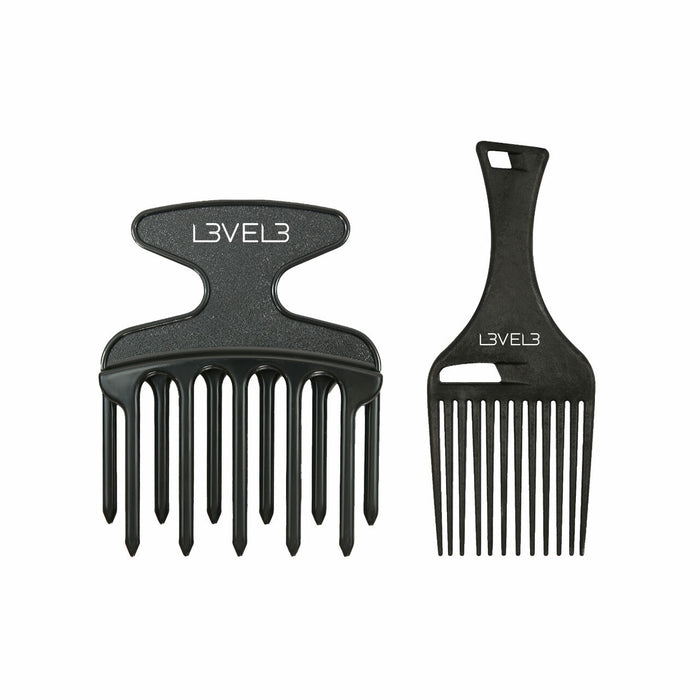 L3VEL3 Hair Pick Comb Set - 2 Pc Model #L3-CS001 SET, UPC: 850016995520